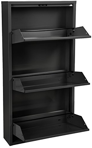 Suska-Regalos Schuhschrank Metall 3 Schubladen dunkelgrau, 103 X 50 X 15 cm