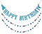 Shark Happy Birthday Banner und Hai Girlanden, Ocean Beach Under The Sea Theme Party, Shark Party Supplies (Blau)