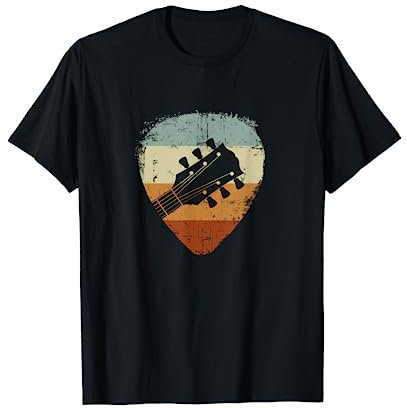 Gitarre Kopf Plectrum Vintage Geschenk für Gitarrist T-Shirt