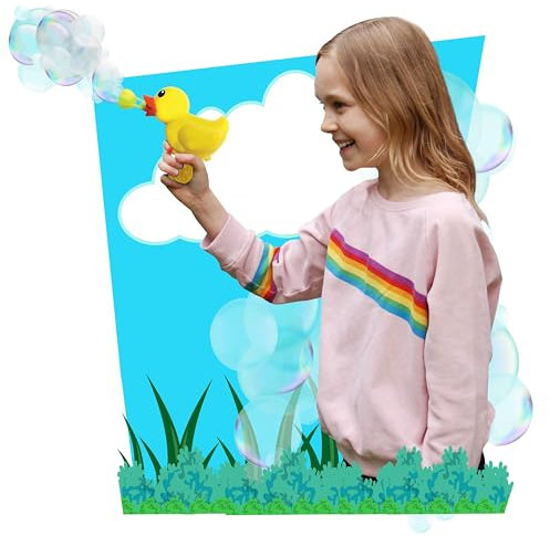 Bubble Gun - Ente von Deluxebase. Kinder-Tier-Seifenblasen-Spielzeug. Lustiges Seifenblasen Spielzeug, das Stunden Spaß durch Reibungskraft Macht