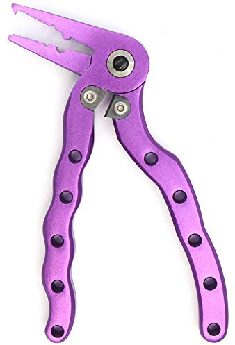 CRAZY SHARK Aluminium Mini Fishing Pliers, Hook Remover, Saltwater Resistant, Tungsten Carbide Cutters, Braid Line Cutters