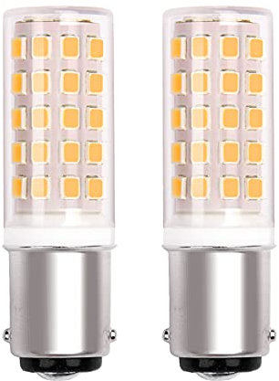 Ba15d Led Lampe Birne 230V 5W GlüHbirne, Doppelkontakt 40W Halogen Equivalent Sbc Kleine Bajonett Led Birnen 230V Warmweiß 3000K, FüR KüHlschrank/NäHmaschine. (2er-Pack)