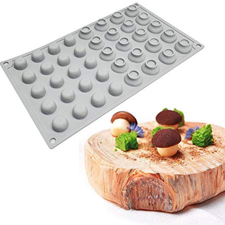 XiaoShenLu Chocolat Moulds- Silicone 3D Moule À Moule DIY Moule Jelly Pudding Dessert Moule À Bonbons, 40 trous Champignons