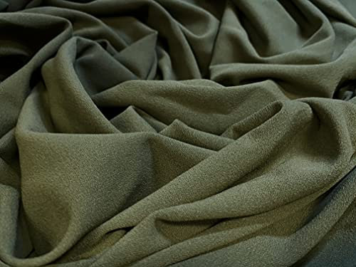 Scuba Crepe Stoff, Spandex (Elasthan), Stretch-Jersey, Meterware, Khaki