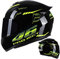 BaoFuStore Motorrad Integralhelm, DOT & ECE 22.05 zugelassene Herren und Damen Motorradhelm mit extra getöntem Visier, 46, Dark