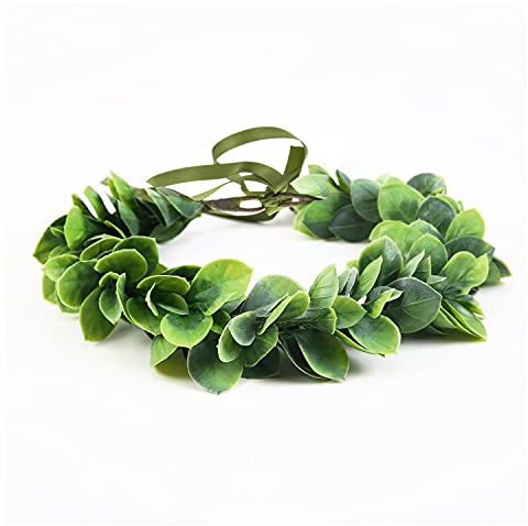 Green Leaf Floral Crown Eucalyptus Flower Women Girls Headband Flower Headpiece Bridal Halo Photo Prop …