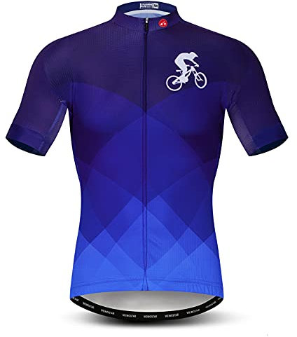 Herren-Fahrradtrikot, Oberteil, Bike-Shirt, kurzärmelig, durchgehender Reißverschluss, Größe 30:, XX-Large