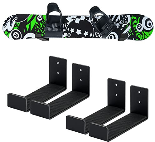 Poskad Snowboard Wandregal, Ski-Wandhalterung, Display für Zuhause und Garage, Snowboard-Aufbewahrung, massive Aluminium-Regalhalterungen (2er-Set)