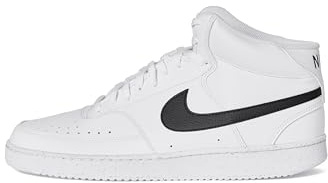 Nike Men's Court Vision Mid Next Nature Shoes, White/Black-White, 13