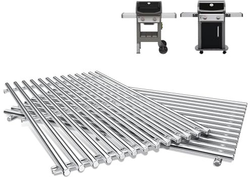 QuliMetal -7637 17,5 Sus304 9 mm Grillroste für Weber Spirit 200 und Spirit Ii 200 Series Gasgrills, Spirit E 210, E 220, 210, 220 mit Front-montierten Bedienfeldern 17,5 10,2