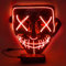 WUJUN Glühende Halloween Maske Lustige Grimasse Cosplay Party Karneval LED Beleuchtung Halloween Masken Draht Licht Dekoration (Rot)