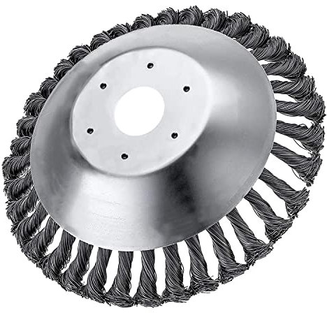 KAYBTNT Wire Brush for Grass Strimmer - Steel Weed Brush for Lawn Trimmer - Weed Brush for Garden Lawn Mower - Wire Brush Head with Bore Diameter 25.4 mm - Universal Metal Brush Cutter Attachment