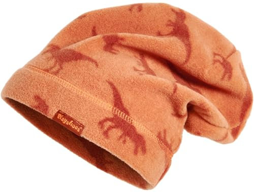 Playshoes Unisex Kinder Fleece-Mütze Wintermütze, Beanie Dinos, 55cm