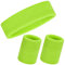 3-teiliges Schweißband-Set, Sport-Stirnband-Handgelenk-Schweißbänder Frottee-Baumwoll-Schweißband für sportliche Männer und Frauen (Neon Green)