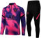 JIEAGY Paris Jersey Trainingsanzug Langarm Jacke Frühling und Herbst Jacke Trainingsanzug Fußball Personalisierte Uniform PSG Männer Frauen, Pink Purple, S