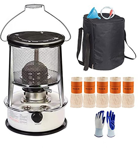 Suwooy Petroleumofen Heizung,Tragbarer Petroleumheizung,Petroleumkocher Brenner Ohne Strom Innen,Petroleum Ofen Für Outdoor Camping Terrasse Zelte Wandern,Effizient/Rauchfrei,6L-White