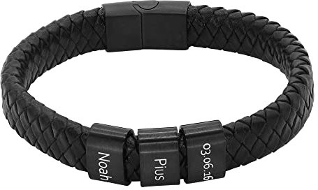 heideman ars gratia artis - Lederarmband Herren - Personalisiertes Geschenk Für Männer, Geburtstagsgeschenk Für Männer, Bräutigam, Hochzeit, Vatertag, Weihnachten