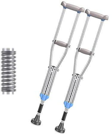 Höhenverstellbare Unterarmgehstützen, Gehstützen für Männer und Frauen mit ergonomischem Griff, 1 Paar, Belastbarkeit 150kg/330lbs (Size : M)