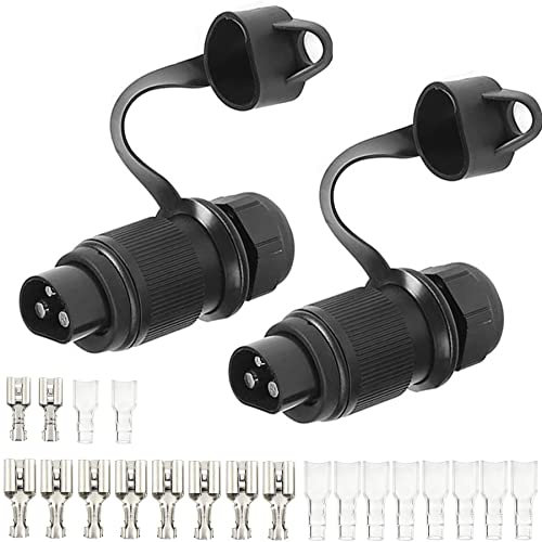 AGRISHOP 2 Pedazo Enchufe 3pines Tractor 12v Enchufe Remolque 3 Pines,Enchufe 3pines 12v con Conector faston la Manga Aislante per Agrícola Camión Caravana DIN 9680 CE ROHS Impermeable