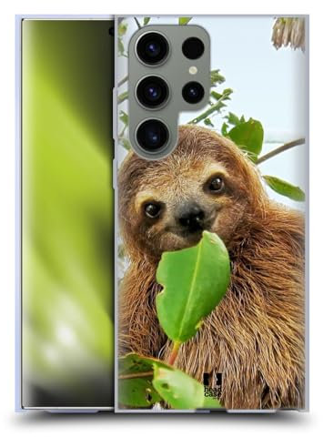 Head Case Designs Dreikralliges Faultier Bekannte Tiere Gelhülle [Militärischer Schutzgrad] Kompatibel Mit Samsung Galaxy S23 Ultra 5G Und Kompatibel Mit MagSafe