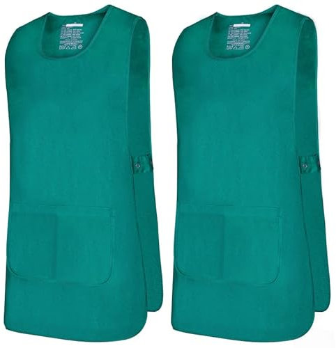 MISEMIYA - Paquete 2 Unidades - Delantal Limpieza Uniforme Laboral CLINICA MÉDICOS Limpieza Veterinaria Sanitarios HOSTELERÍA- Ref.868 - XL, Verde