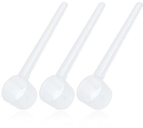 KQNM 3 pezzi 5g misurino grammi,Cucchiaio dosatore da 5g, trasparente con scala da 2 g, 3 g, 4 g