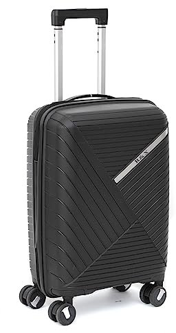 Asge Hartschalen-Koffer & Trolleys Handgepäck Koffer 4 Rollen Reisekoffer TSA Zahlenschloss Teleskopgriff, 28” Großer Rollkoffer (Schwarz, XL)