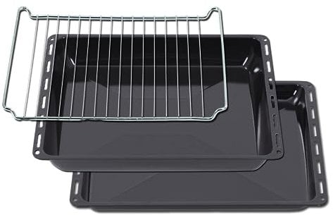 ICQN Backblech 422 x 370 x 30 und 45mm set mit Gitter,Passend für ELECTROLUX, AEG, IKEA, ZANUSSI, JUNO, ZOPPAS, Kratzfest & Rostfrei