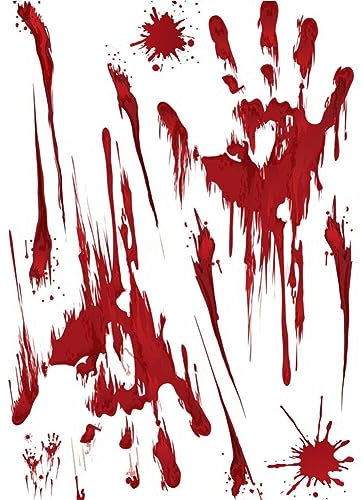 Halloween Aufkleber für Auto, Autosticker Decal Aufkleber Sticker, Aufkleber Blutige Hände Füße Blut Blutspur Horror Grusel Aufkleber Wand Sticker Dekor Auto Styling Heckscheibe Aufkleber