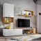 Paris Prix Ensemble Meuble TV Design Maze II 200cm Blanc & Naturel