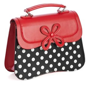 Banned Retro Schultertasche Noelle Vintage Handtasche Crossbody Polka Dot Schleife 50er
