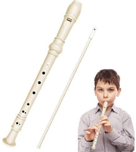 Lectorias 8 Trous Flute Enfant Style Allemand, Flûtes Soprano, Recorder Enfants Adultes, Flut Débutant, Enregistreur Amovible Blanche, Tableaus Des Doigté, Plastique Résine Abs Avec Tige Nettoyage.