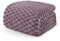 Exclusivo Mezcla Kuscheldecke Fleece Decke, Flauschige Sofadecke 220 x 240 cm, Jacquard-Überwurfdecke Wohndecke Tagesdecke, Warm und Leicht für Ganzjahreszeit, Grau-Lila