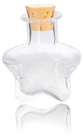 CKB LTD Kleine Glasflaschen in Sternform mit Korken, kleine Zaubersprüche, Glasfläschchen, Wunschtrankflasche für DIY, Kunst, Handwerk, Hochzeiten, Schmuckherstellung, 1,5 ml, 10 Stück