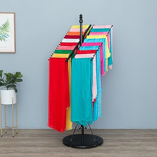 Doppelseitiger Schal-Präsentationsständer, mehrschichtige Metall-Hijab-Kleiderbügel, moderner Seidenschal-Deckenständer, Bettlaken-Gürtel-Anzug-Hosen-Organizer, für Bekleidungsgeschäft, 170 x 50 x 9