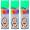 Spray Temporal con Color para Cabello - Efecto Vibrante, Fácil Lavado, Apto para Todos los Tipos, Secado Rápido, Ideal para Fiestas y Eventos, 125ml (Color Verde, 3 unit)