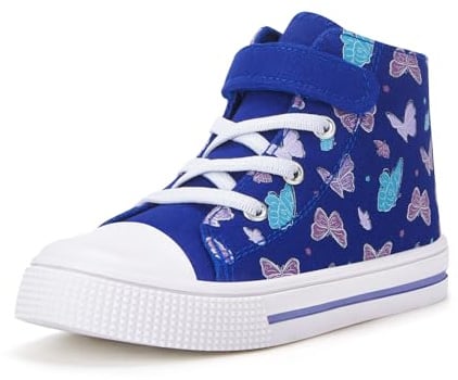 FUNCOO PLUS Sneaker High-Top Canvas Schuhe, Schmetterling 31EU