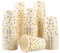CEILIWEN Lot de 100 gobelets en papier de fête noir et doré, 250 ml, gobelets en papier à pois dorés, pour boissons chaudes et froides (blanc/doré)