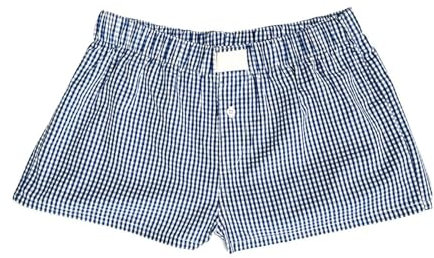 OOHOKAY Frauen Y2k Shorts Micro Button Boxershorts elastische Taille Böden Sommer Casual Plaid Lounge Short (Dark Blue-8,M)