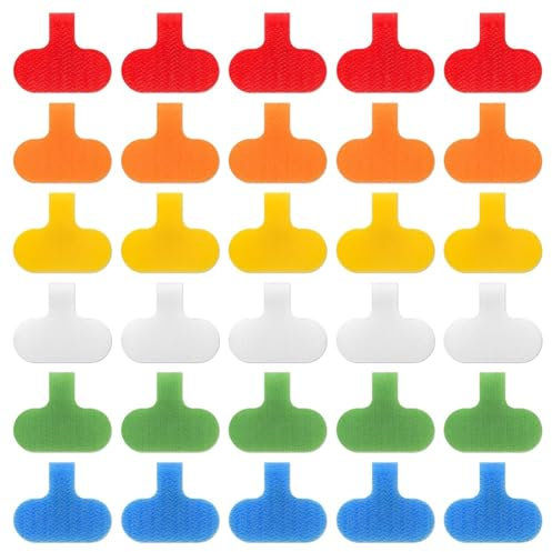 Yopeissn 30 etiquetas de cable de plástico multicolor para gestión e identificación de cables