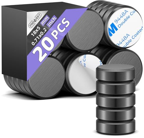 VNDUEEY 20 Stück Keramikmagnete 18x5mm für Magnettafel & Kühlschrank – Extra starke Magnete für Whiteboard und Basteln
