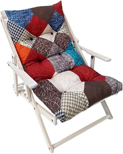MAURY'S Poltrona Sdraio Relax Comodona in Legno 3 posizioni con Cuscino Imbottito Adatta a Ogni Ambiente (Maurytchwork Multicolor)
