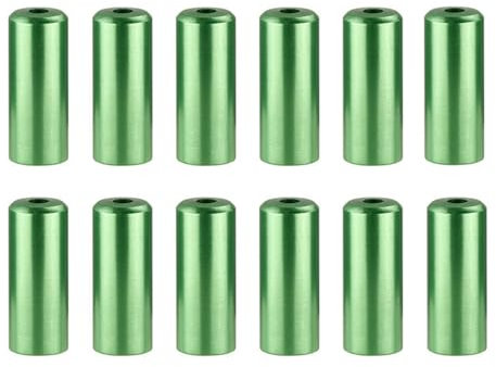 ZBIianxer Aluminium Bicycle Brake Cable End Caps, 12Pcs, Black/Red/Blue/Golden/Green