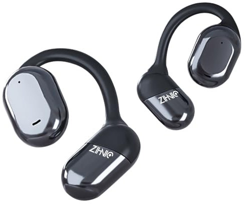 ZIHNIC S05 Open-Ear Headphones, All-Day Comfort, 28H Battery with prolonged Wearing, IPX5 Waterproof, Compatible with Different Bluetooth Devices-Black