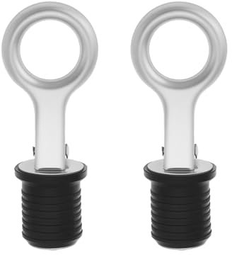 EMSea 2 x 23 mm Gummi-Bootsstopfen, Edelstahl, Marine-Bilgenstopfen, Boote, Ablaufstopfen, Schnellentriegelung, Ablaufstopfen mit Edelstahlgriff