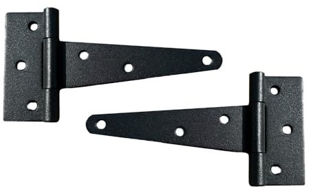 Ladenband 2er SET Kreuzgehänge 100mm 150mm 200mm T-Band Scharnier Torscharnier Türband Tor Schwarz T-Bänder (150mm)