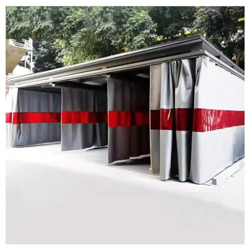 zktoermn di Saldatura di Sicurezza, Antincendio Spessa 0.5mm, Schermi di Saldatura W/Finestra di Visualizzazione Trasparente Rossa, Adatto per Magazzino, Officina(10X3M)