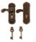 Miniature Door Lock Vintage Fancy Dollhouse Door Knobs Vivid Dollhouse Long Door Handle Bronze 1Pair