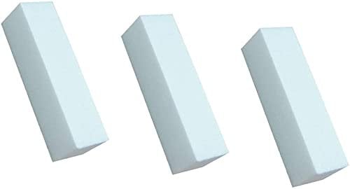 3Pcs Nail File Blocks Nail Art Polish Buffer Buffing Sanding Polishing File Tool Nail Care Block Manicure Nail Files Professional White 9.5X2.5X2.5 cm