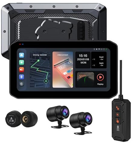 Wasserdicht mit Dual BT GPS Monitor Moto Navigation Wireless DVR Kamera 6,25 Zoll 1080P Motorrad Drive Recorder